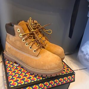 Timberland Brown Leather Boots with Gold Accents